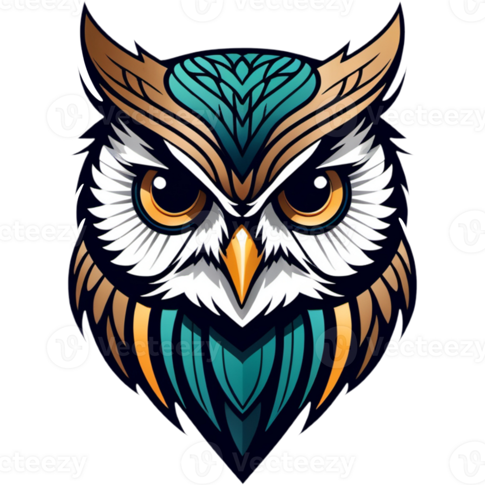 Geek Owl Logo. AI Generative png
