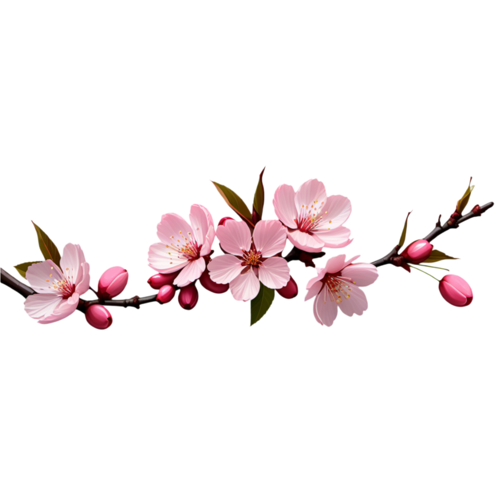 Realistic sakura cherry blossom. AI Generative png