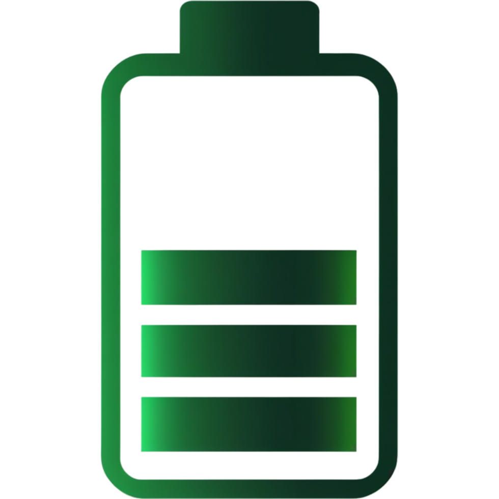 Green battery icon. AI Generative png