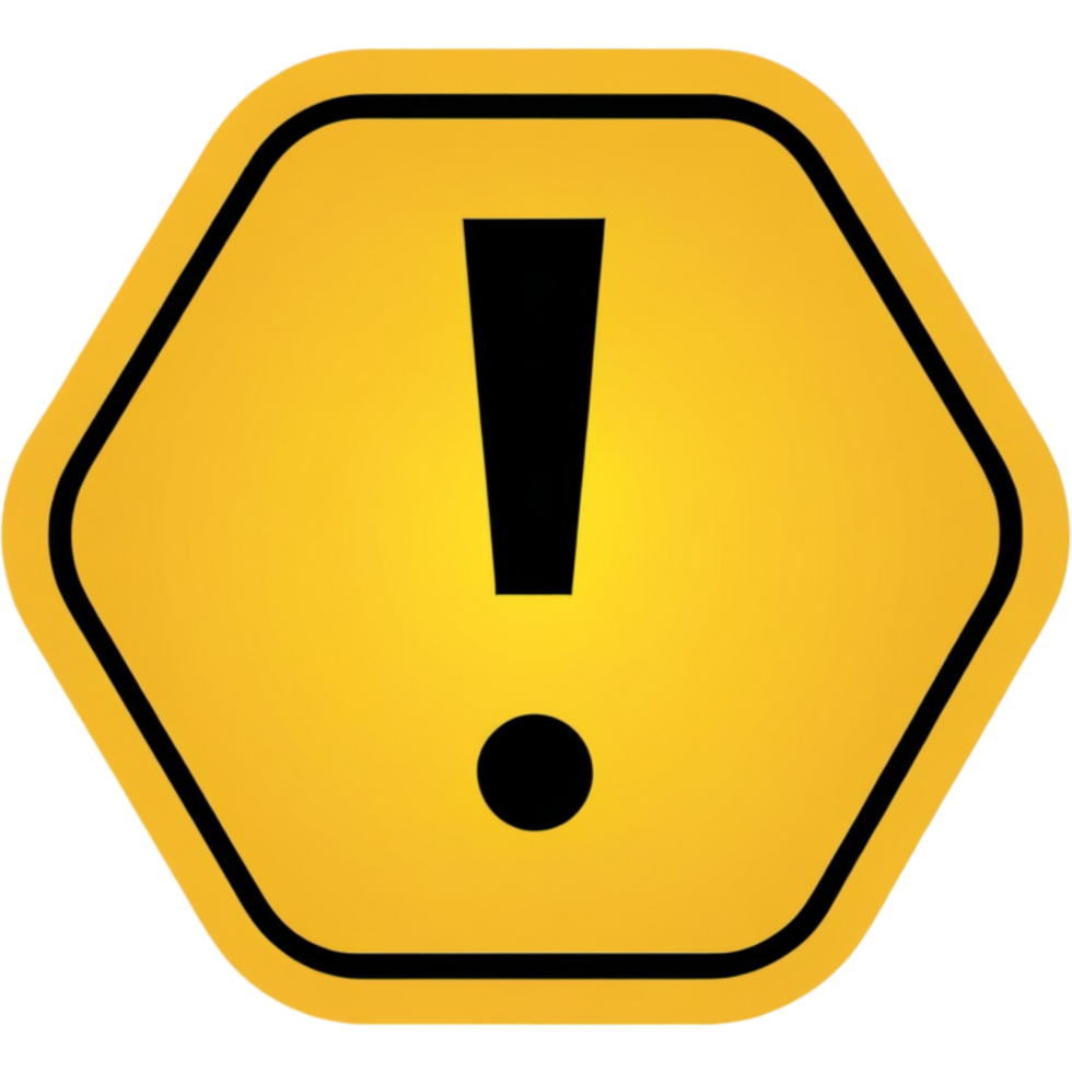 Yellow warning sign. AI Generative png