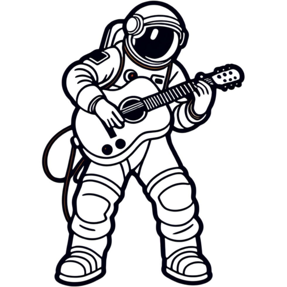 Astronaut playing guitar. AI Generative png