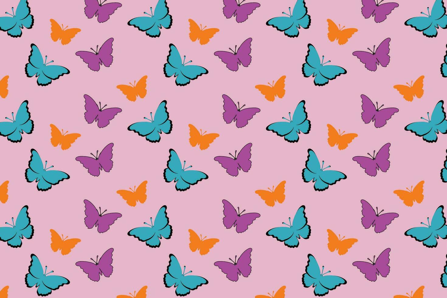 Butterfly seamless pattern design for fabric, bag, wallpaper, wrapping paper. vector