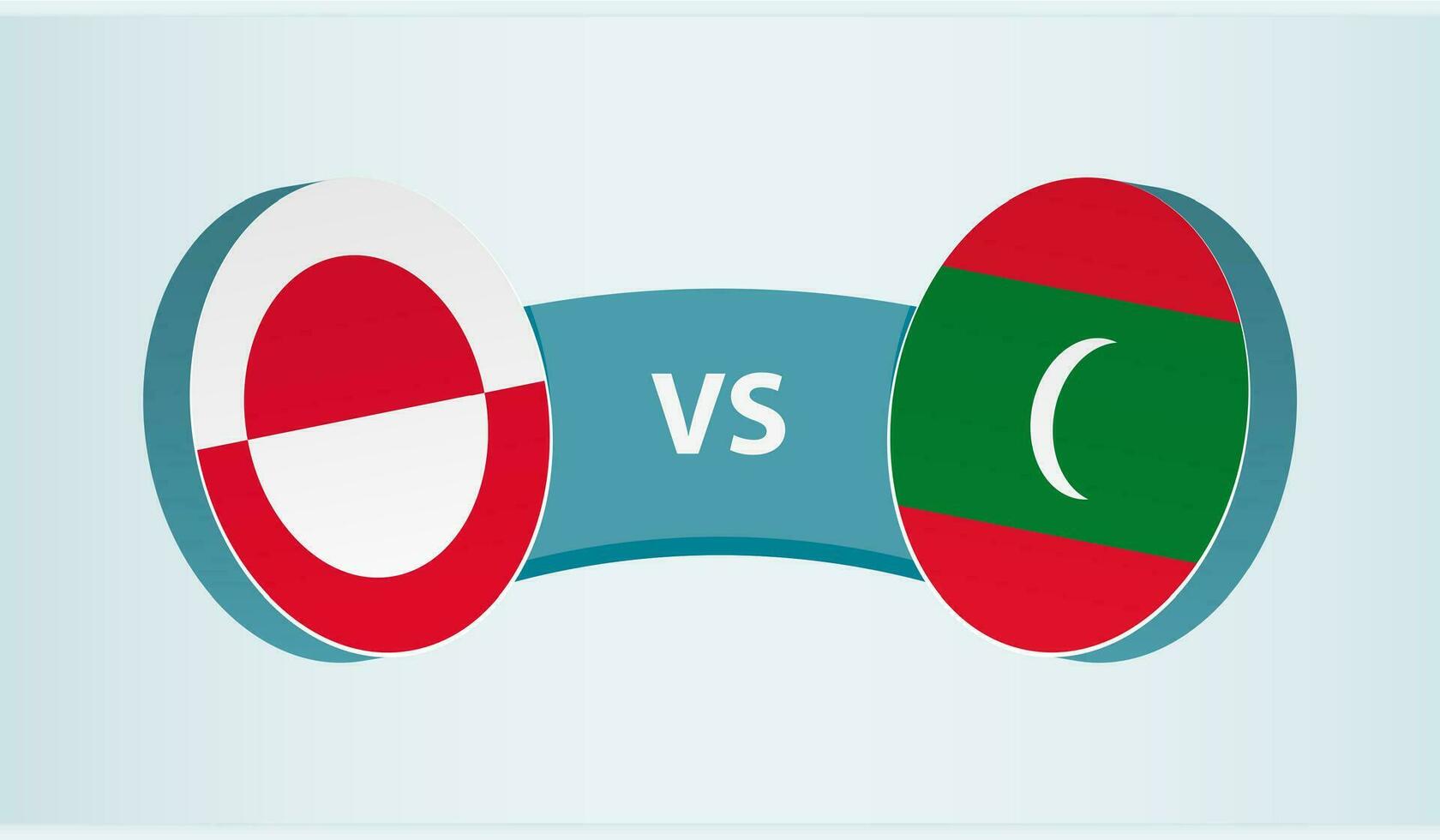 Greenland versus Maldives, team sports competition concept. vector