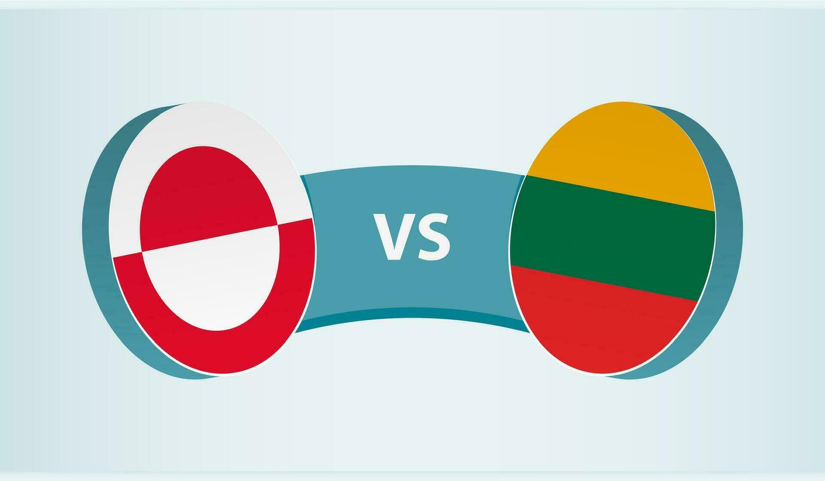 Greenland versus Lithuania, team sports competition concept. vector