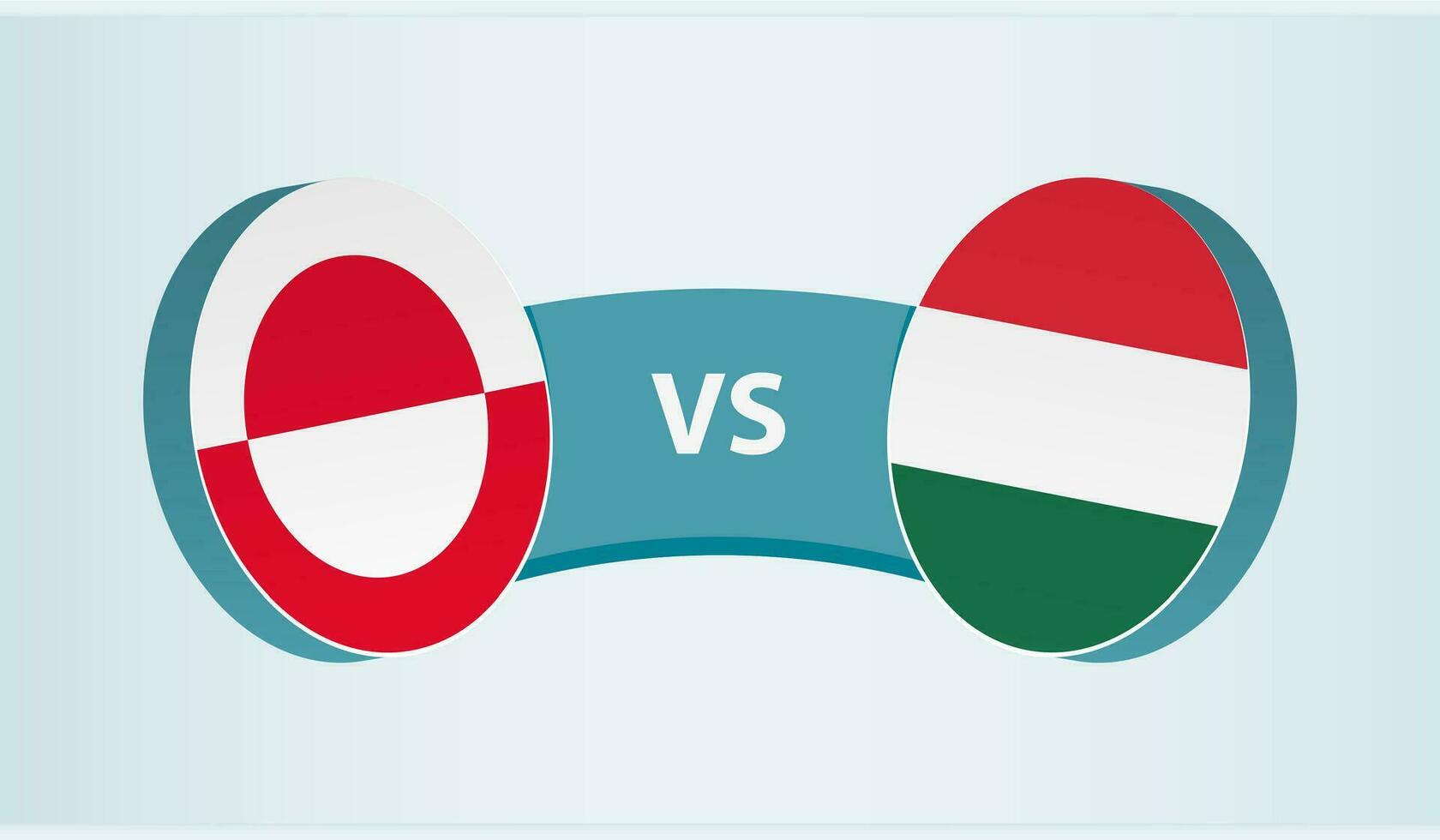Groenlandia versus Hungría, equipo Deportes competencia concepto. vector
