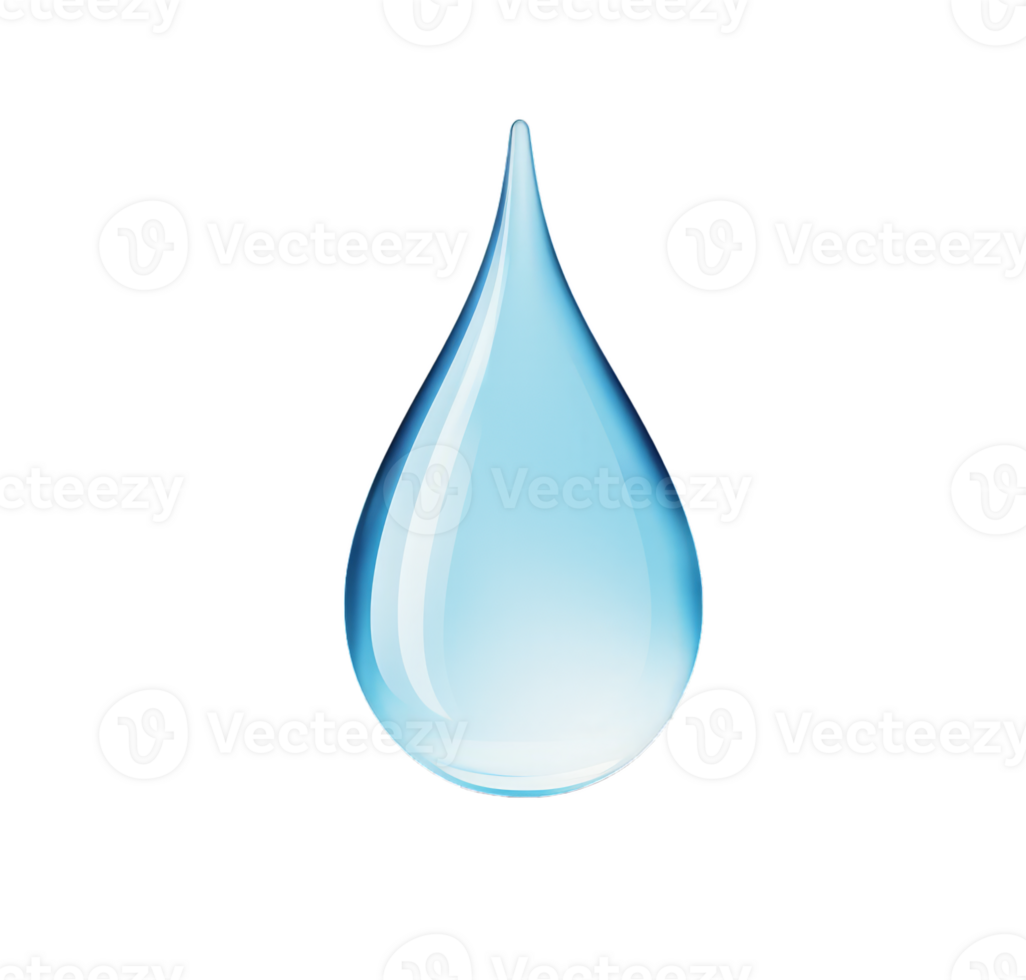 Natural water drop on transparent background png