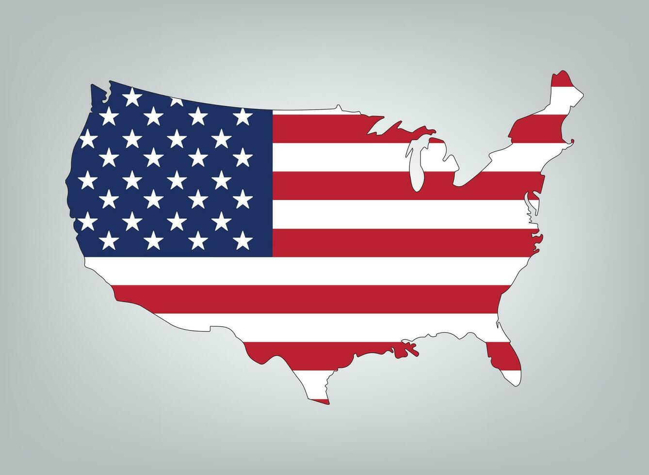 USA flag map vector design
