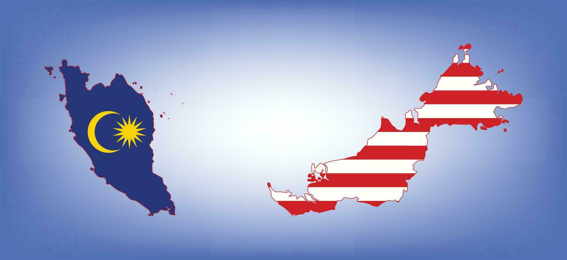 Malaysia flag map vector design