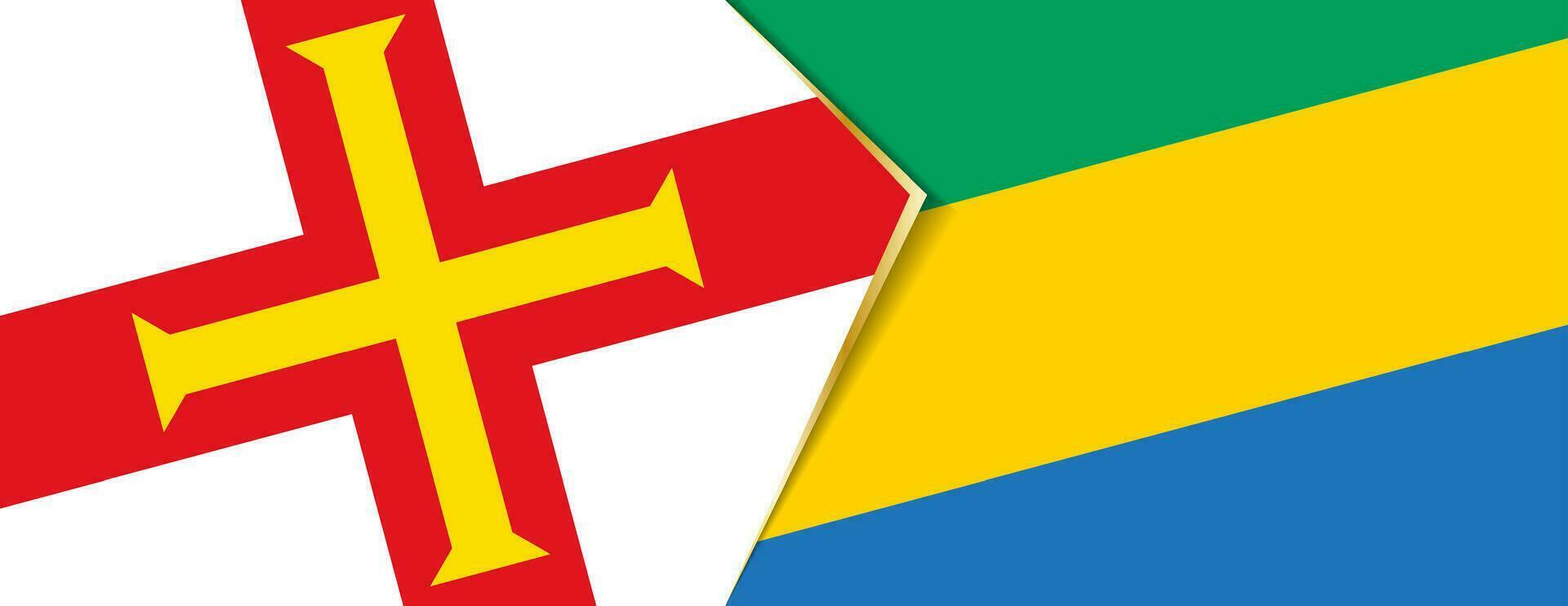 Guernsey and Gabon flags, two vector flags.