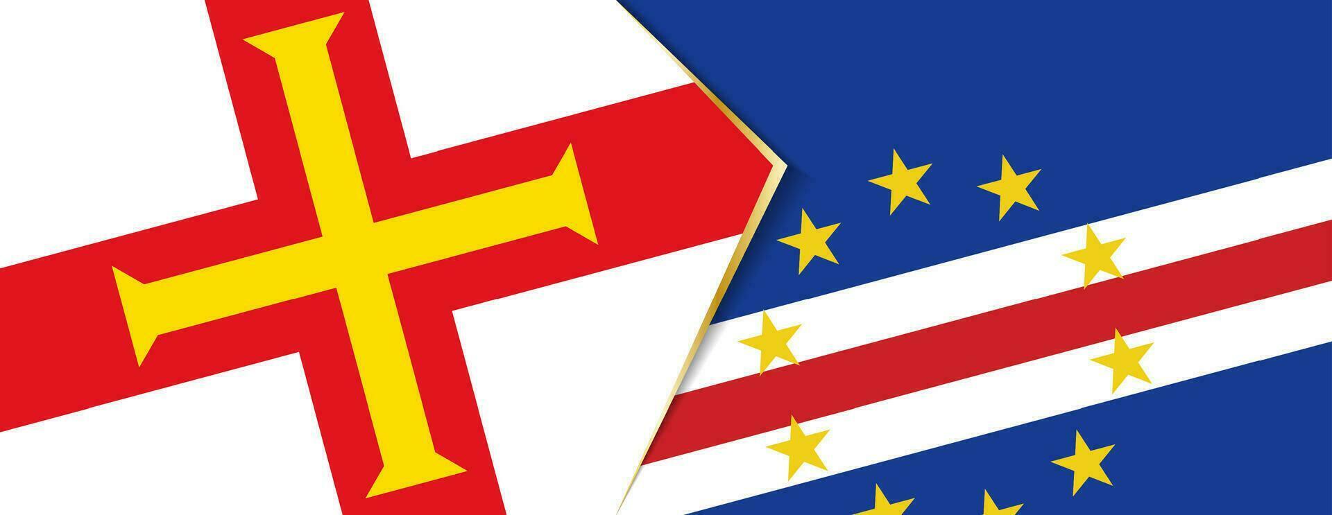 Guernsey and Cape Verde flags, two vector flags.