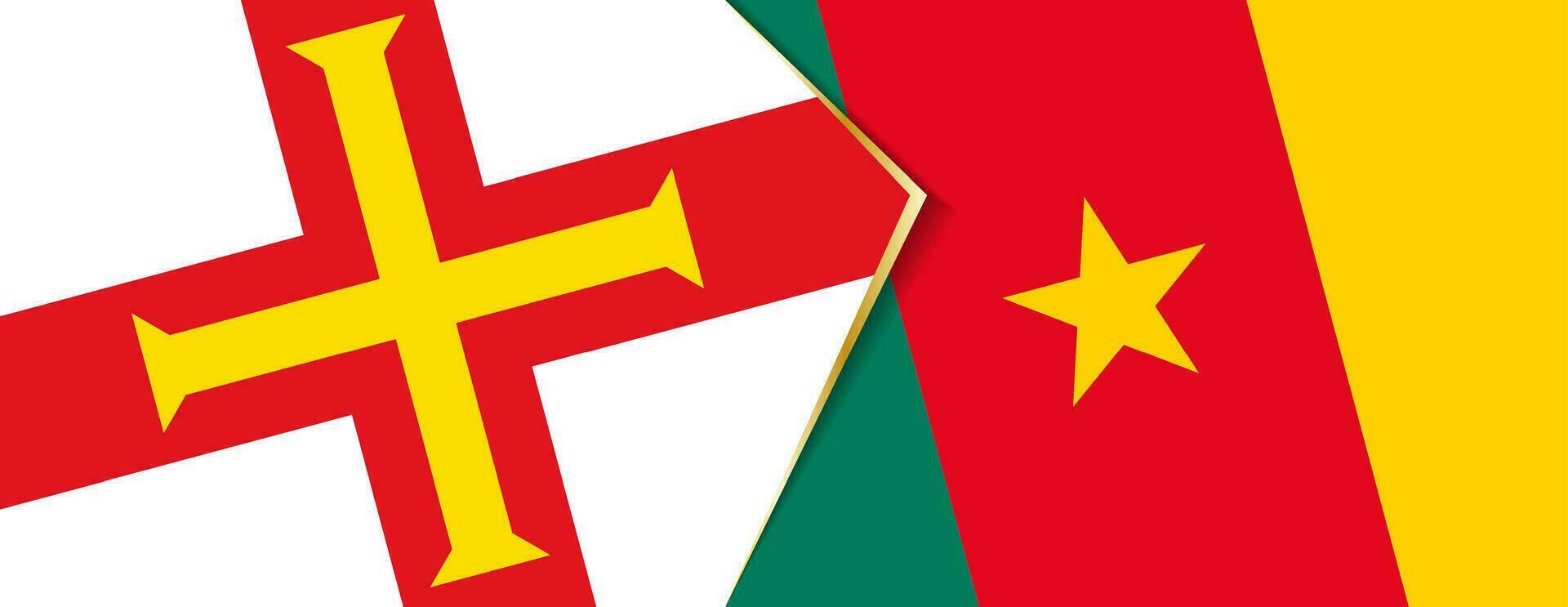 Guernsey and Cameroon flags, two vector flags.