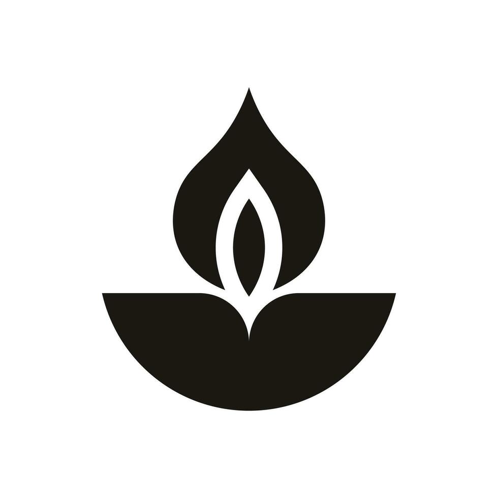 Diwali Diya minimalistic vector illustration on white background