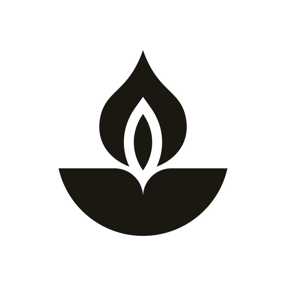 Diwali Diya minimalistic vector illustration on white background