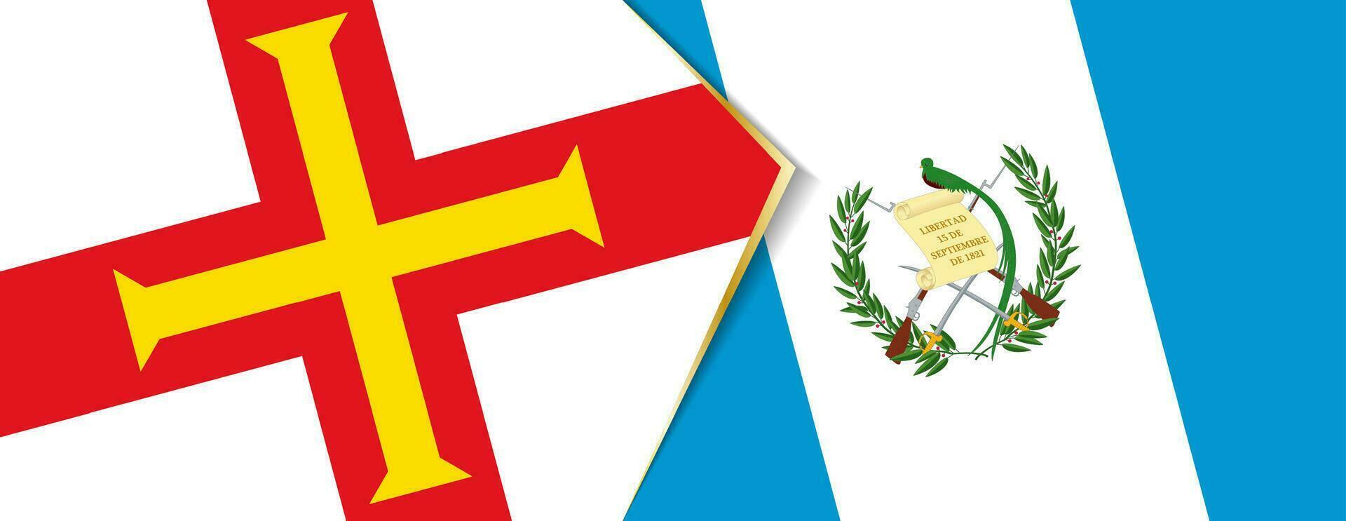Guernsey and Guatemala flags, two vector flags.