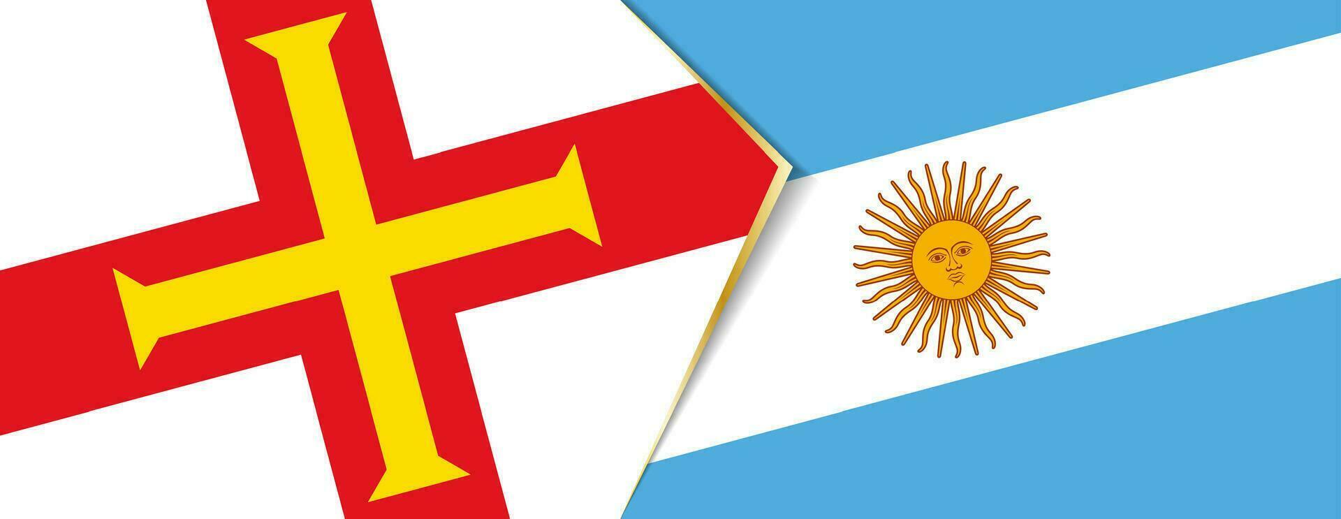 Guernsey and Argentina flags, two vector flags.