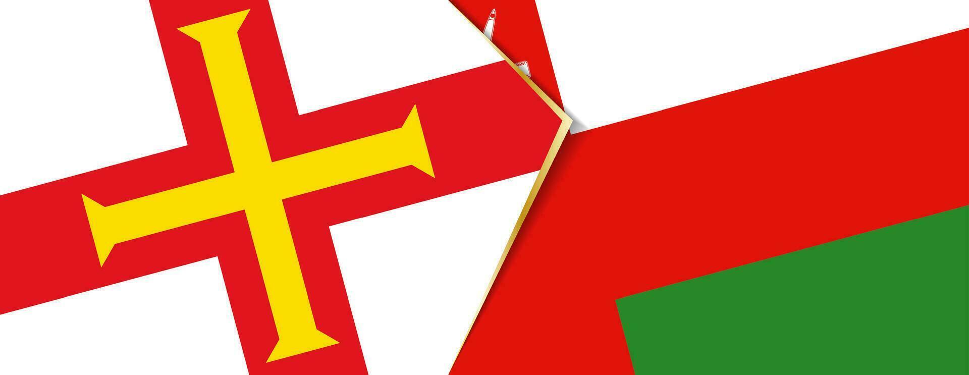 Guernsey and Oman flags, two vector flags.
