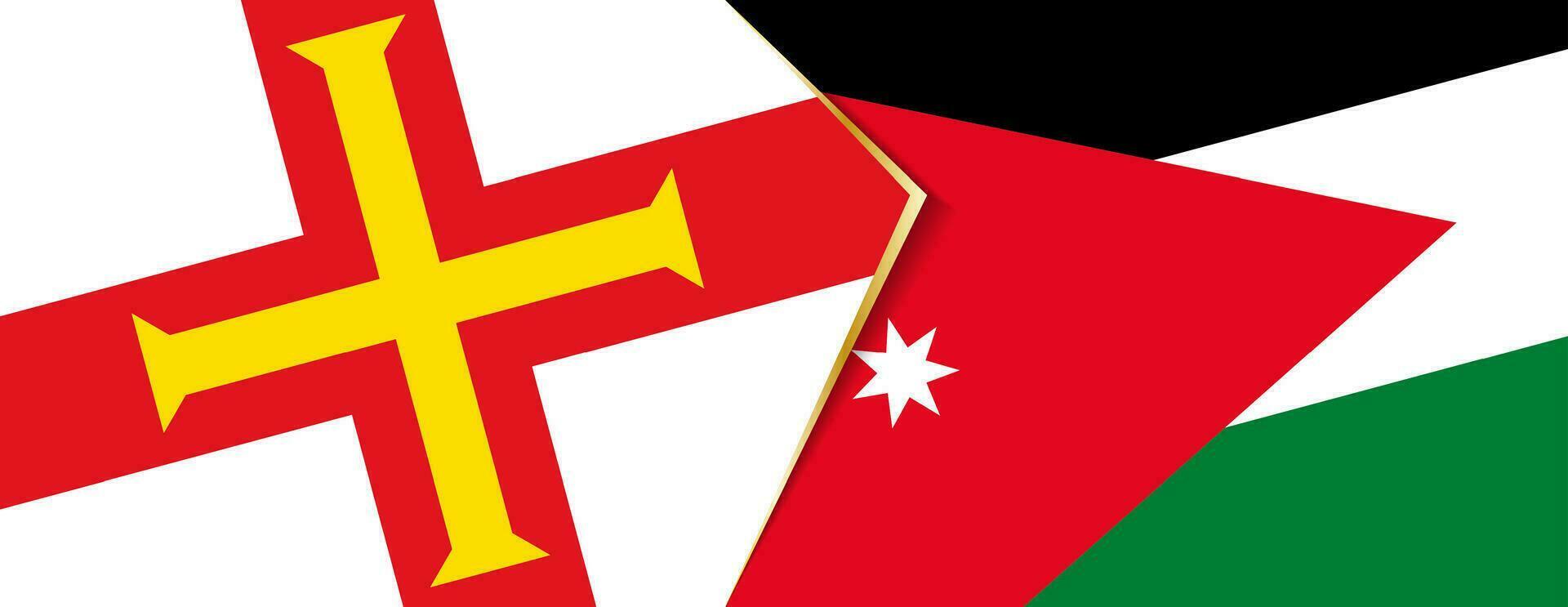 Guernsey and Jordan flags, two vector flags.