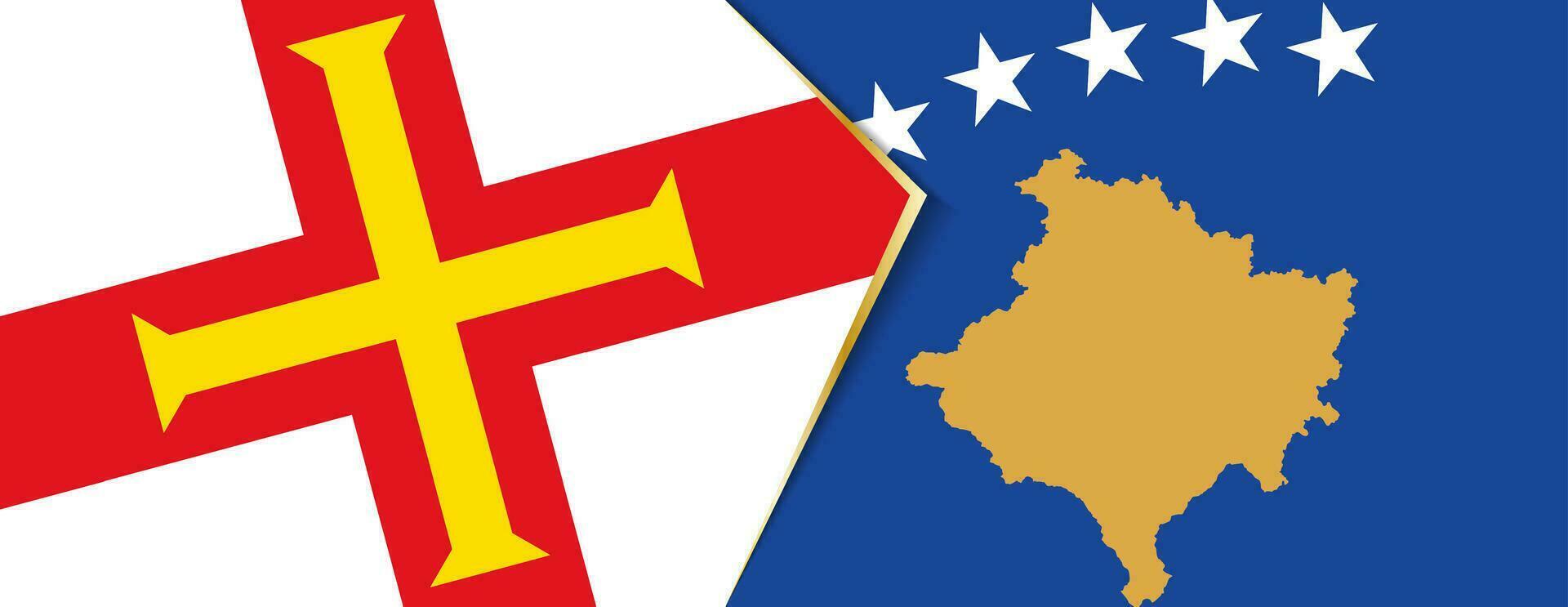 Guernsey and Kosovo flags, two vector flags.