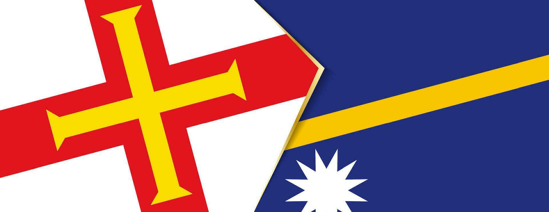 Guernsey and Nauru flags, two vector flags.