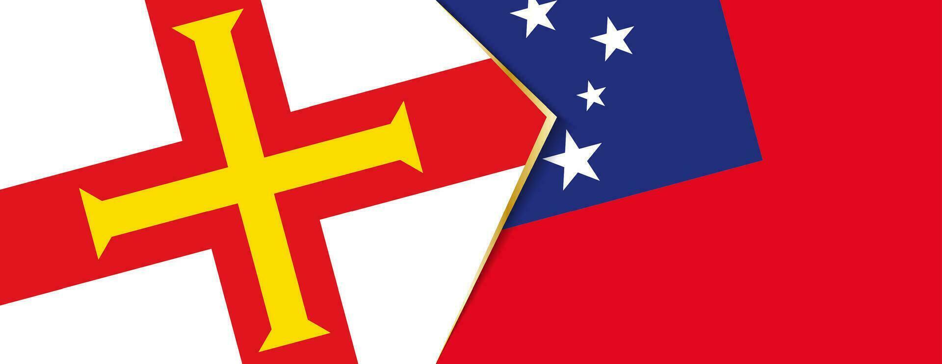 Guernsey and Samoa flags, two vector flags.