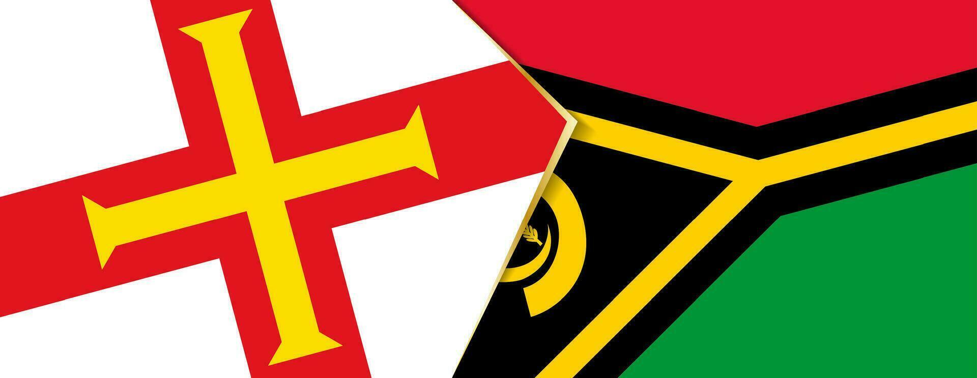 Guernsey and Vanuatu flags, two vector flags.