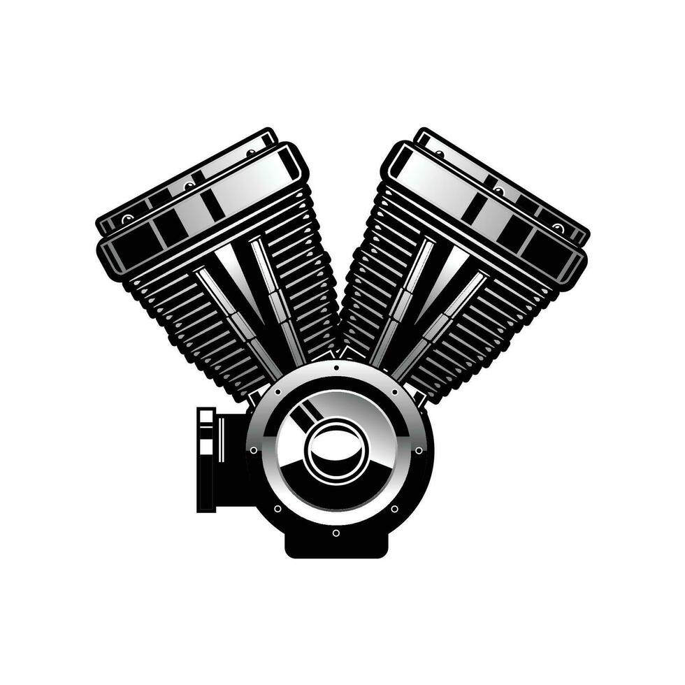 Motorcycle engine illustration on white background vector