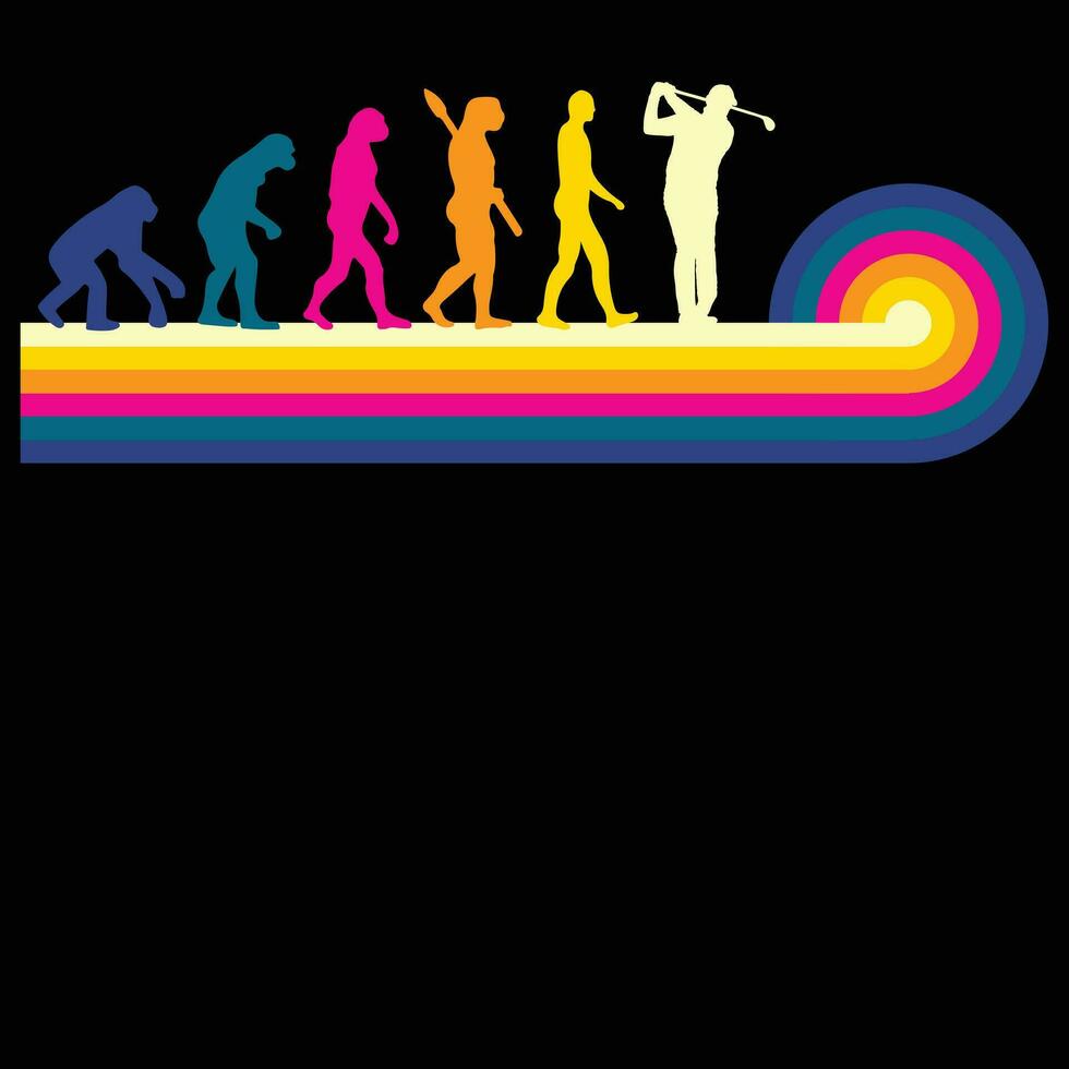Funny Golf Gift Retro Style Evolution T Shirt vector