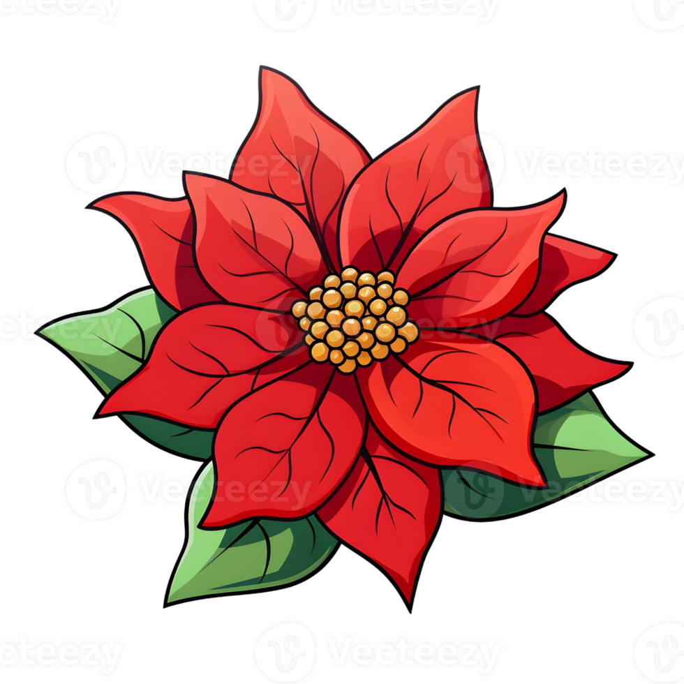 Poinsettias illustrations, ai generative png