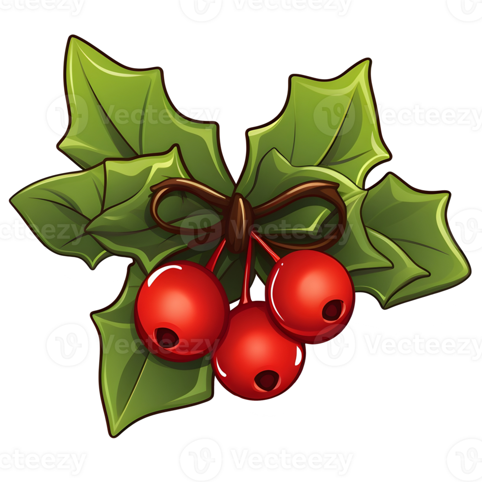 Branch of mistletoes illustrations, ai generative png