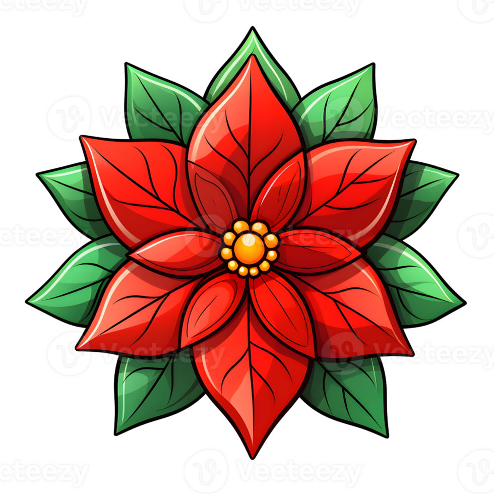 Poinsettias illustrations, ai generative png