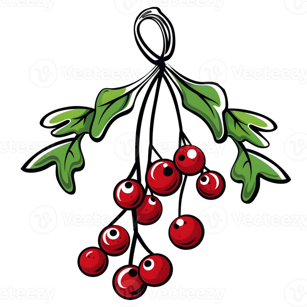 Branch of mistletoes illustrations, ai generative png