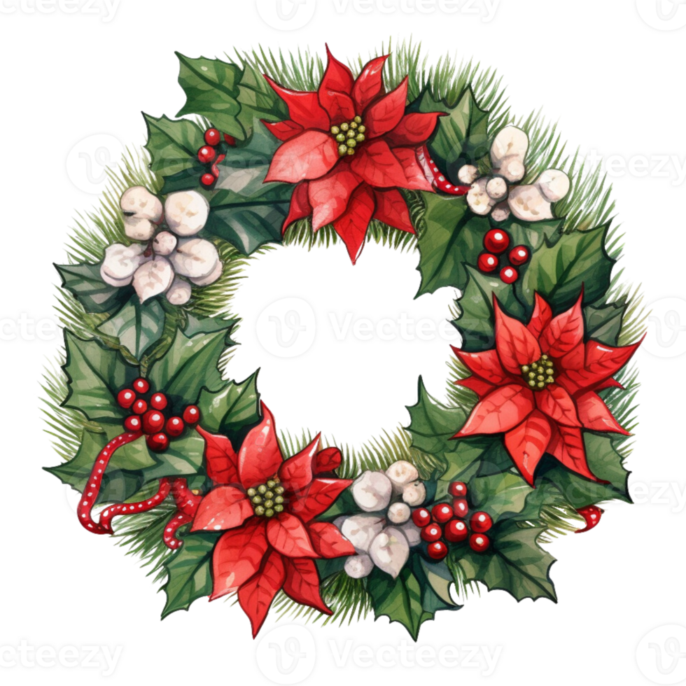 Christmas wreath, illustrations, ai generative png