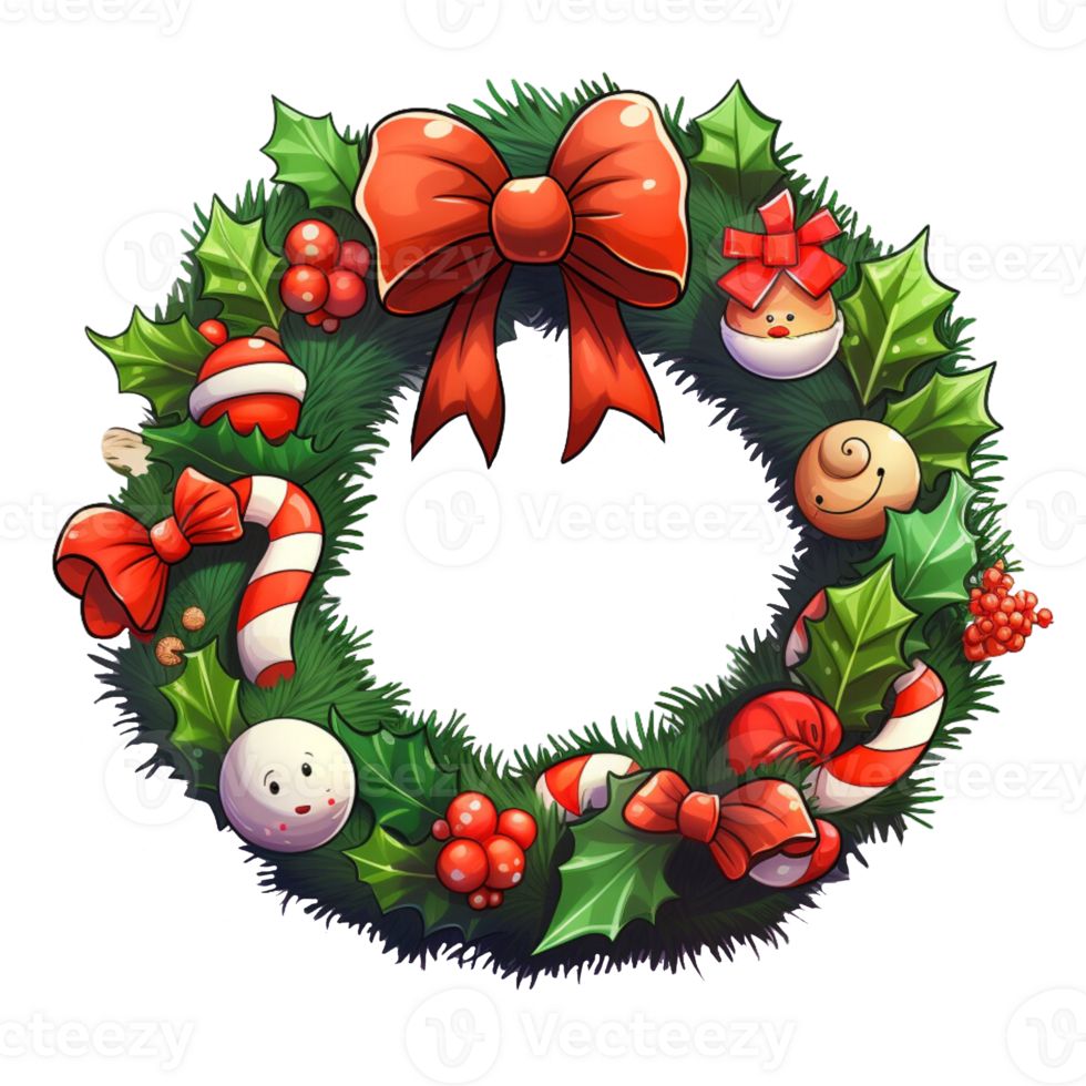 Christmas wreath, illustrations, ai generative png