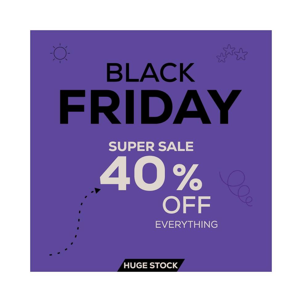 Vector Black Friday sale 40 percent off flat design.