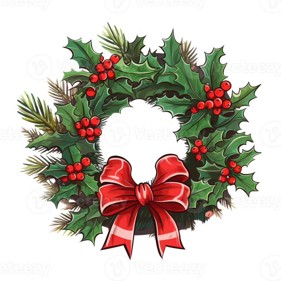 Christmas wreath, illustrations, ai generative png