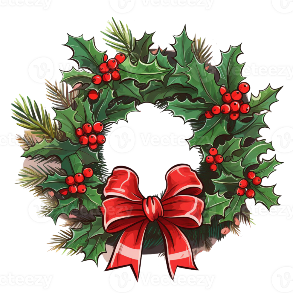 Christmas wreath, illustrations, ai generative png