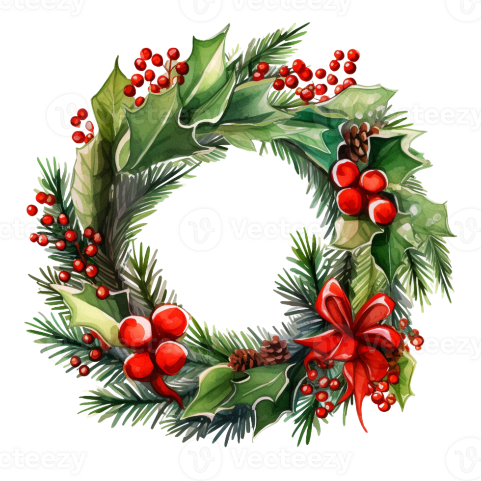 Christmas wreath, illustrations, ai generative png