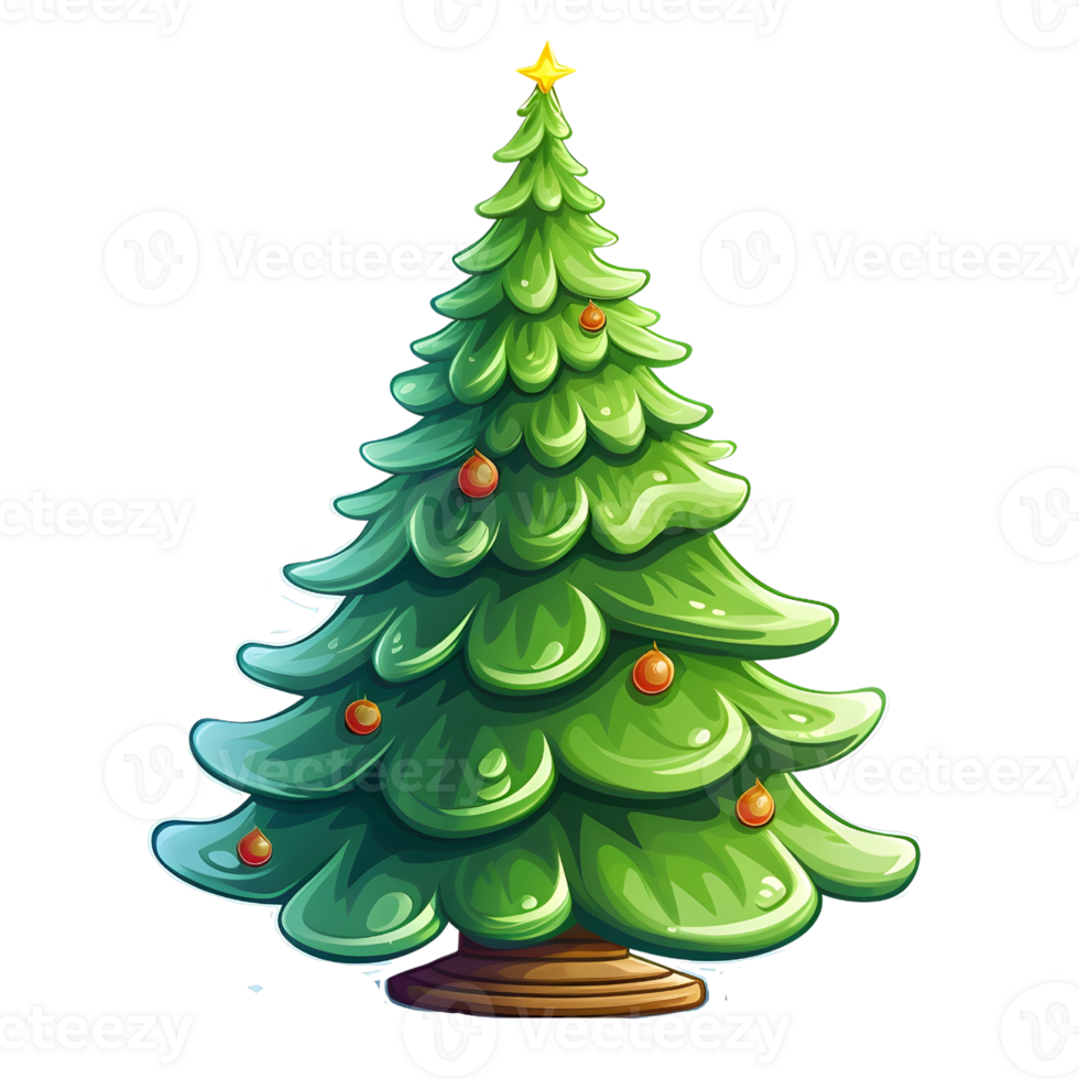 Christmas trees illustrations, ai generative png