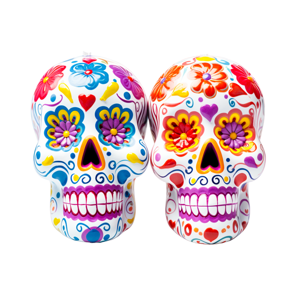 day of the dead Skull Ai Generative png