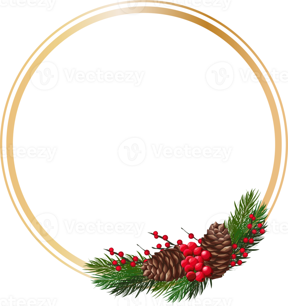 Christmas frame on transparent background. png