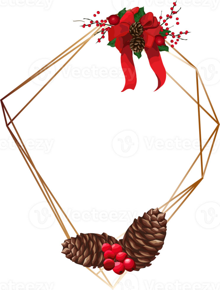 Christmas geometric frame. png
