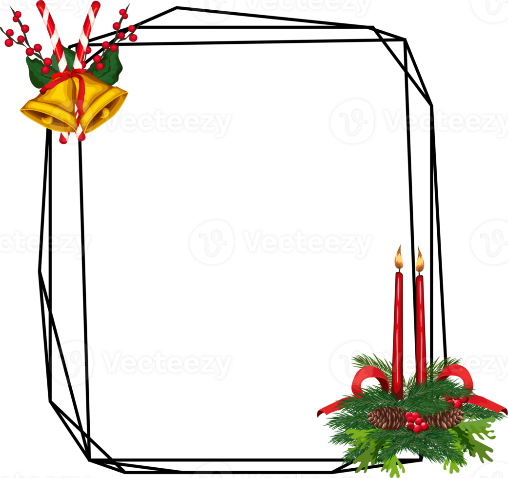 Christmas frame on transparent background. png