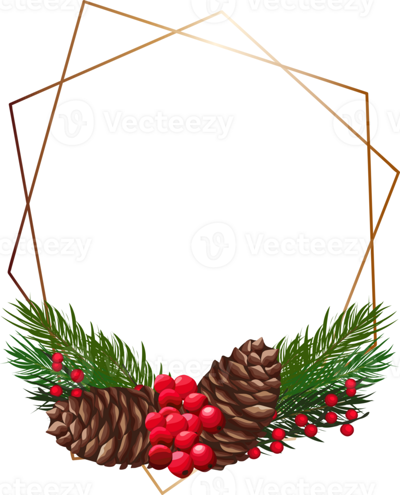 Christmas frame on transparent background. png