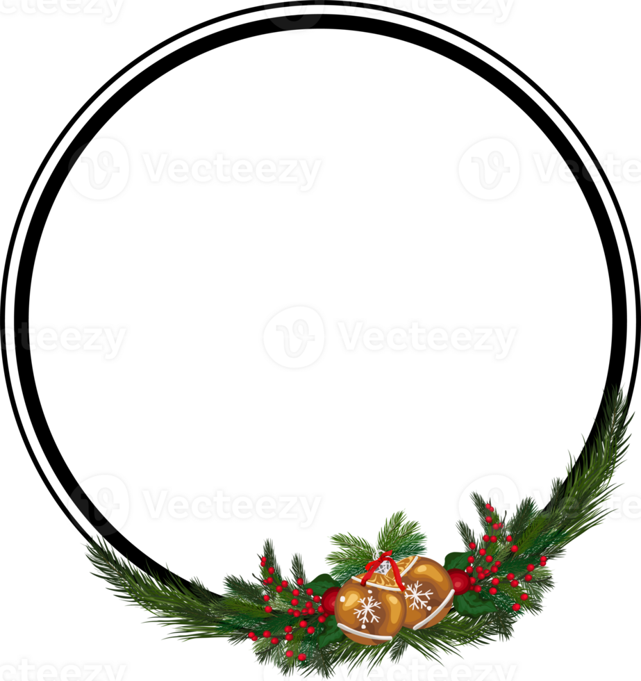 Christmas frame on transparent background. png