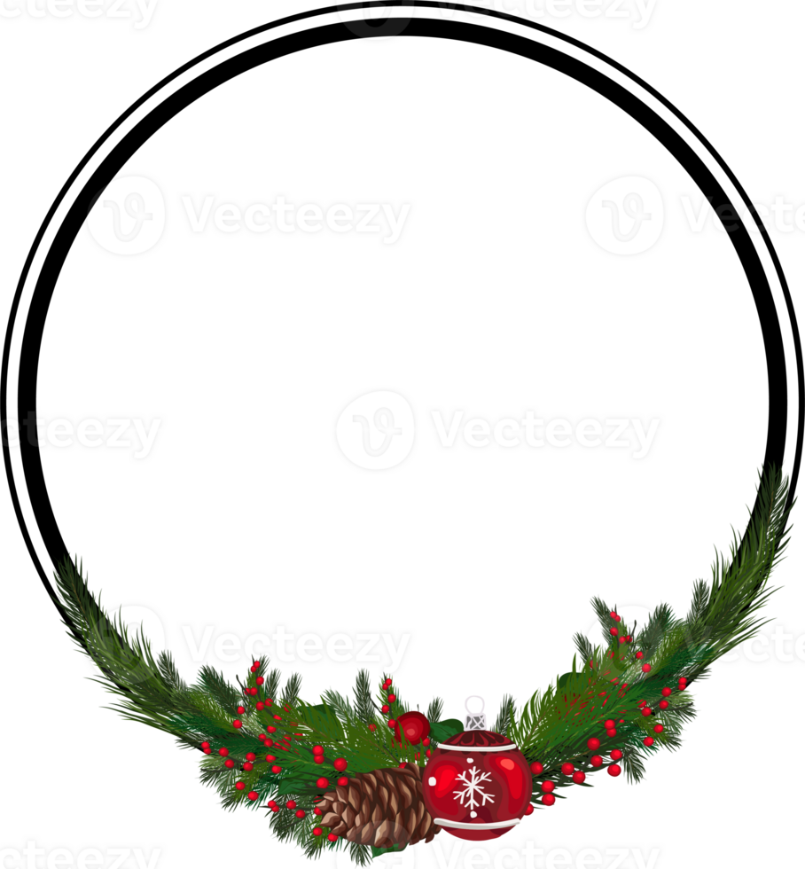 Christmas frame on transparent background. png