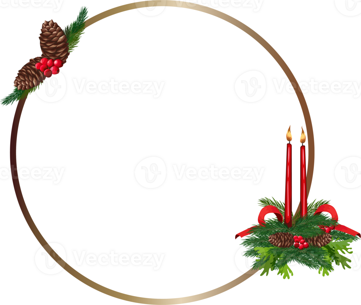 Christmas frame on transparent background. png