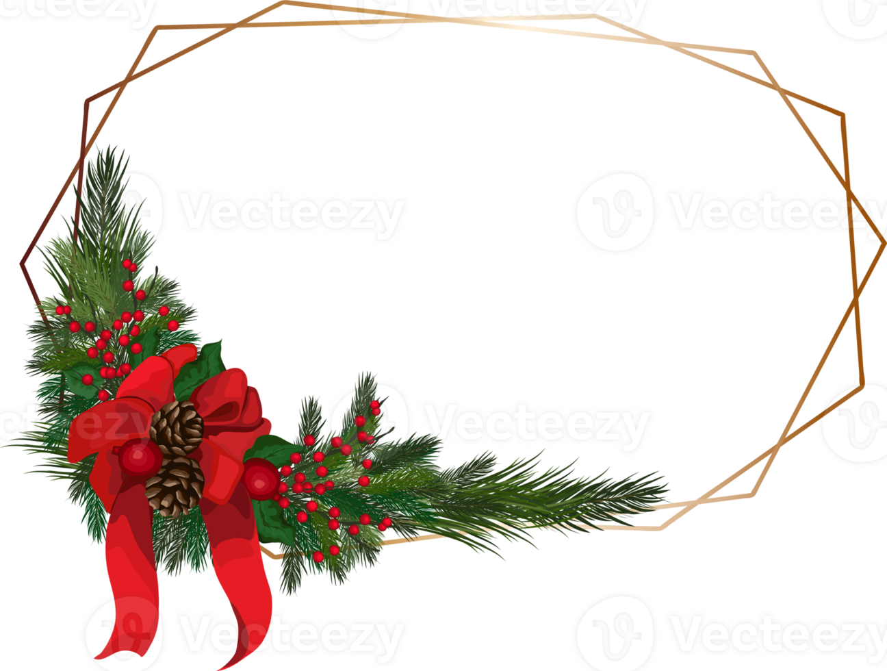 Christmas frame on transparent background. png