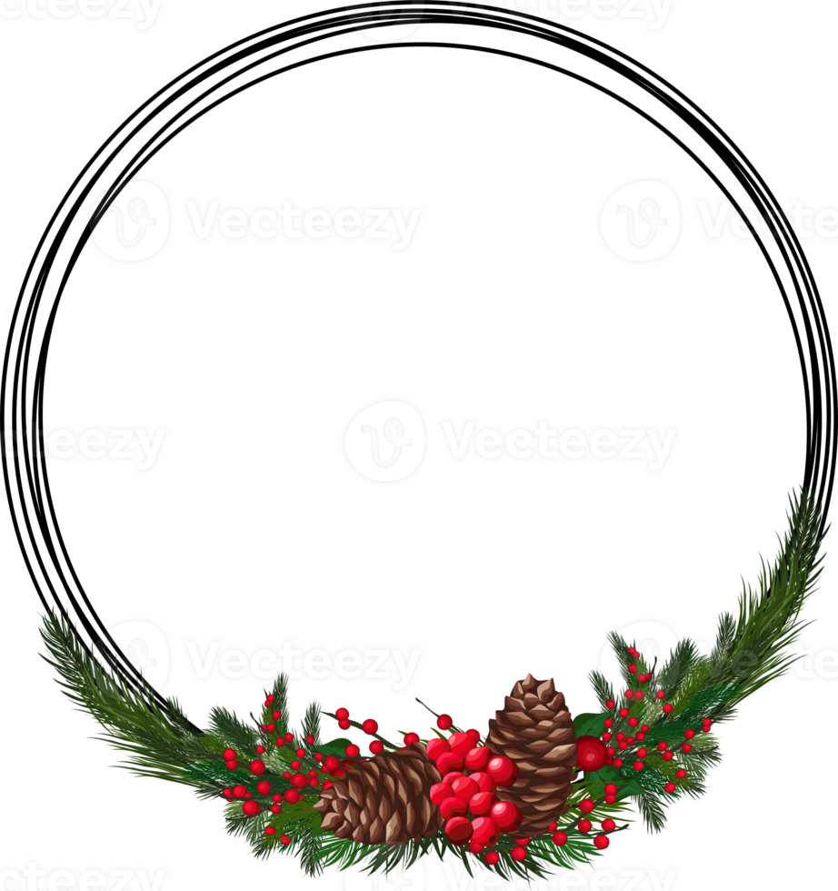 Christmas frame on transparent background. png