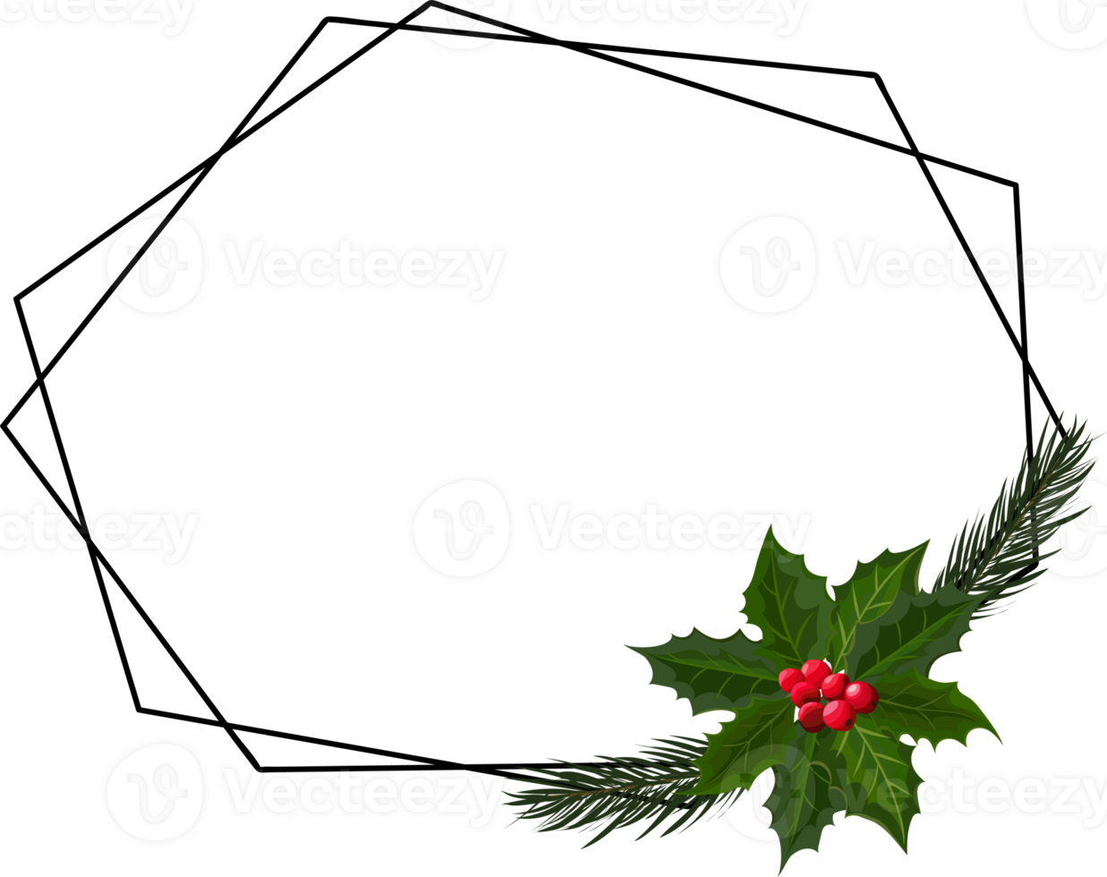 Christmas geometric frame. png