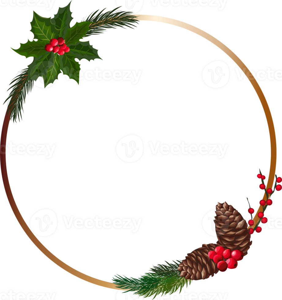 Christmas frame on transparent background. png